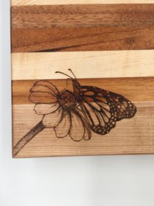 Custom Butterfly Pyrography by Tazboards Pyro